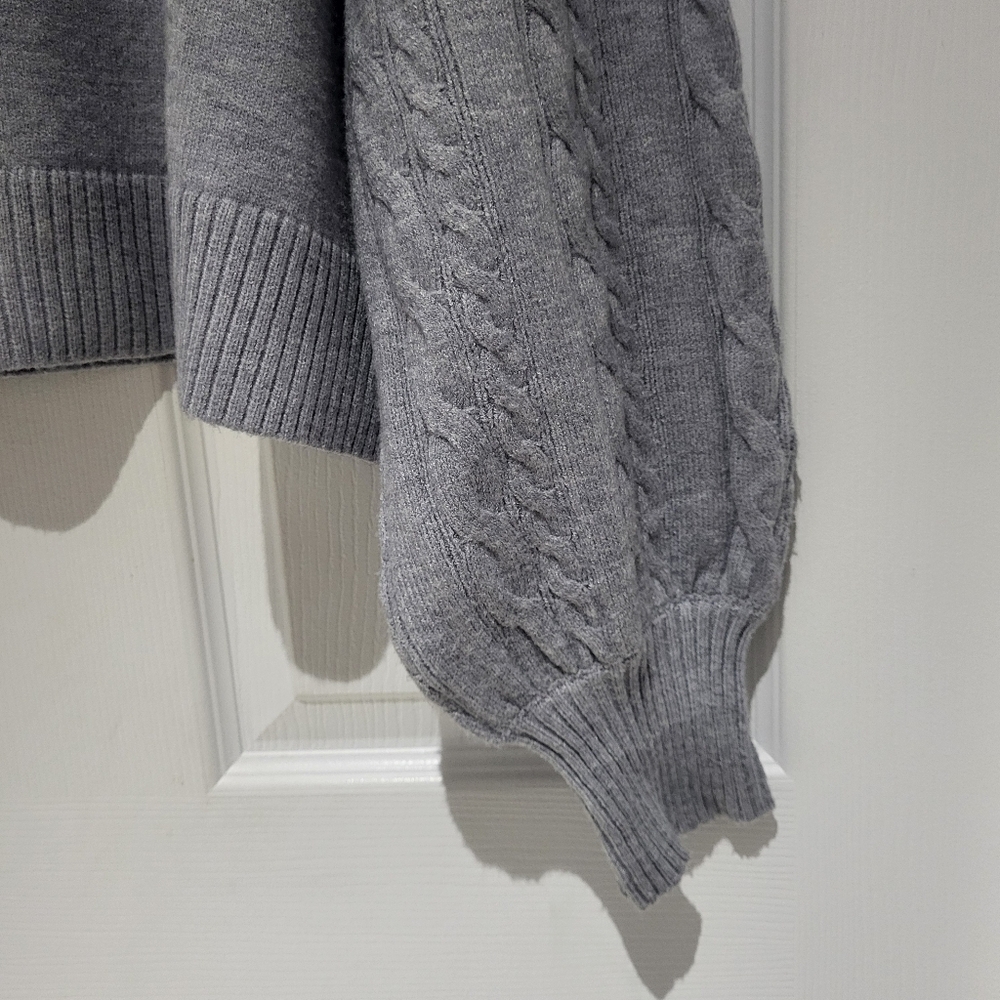 Mexx Cropped Women's Knit Grey Sweater Cableknit Size M - Picture 5 of 10